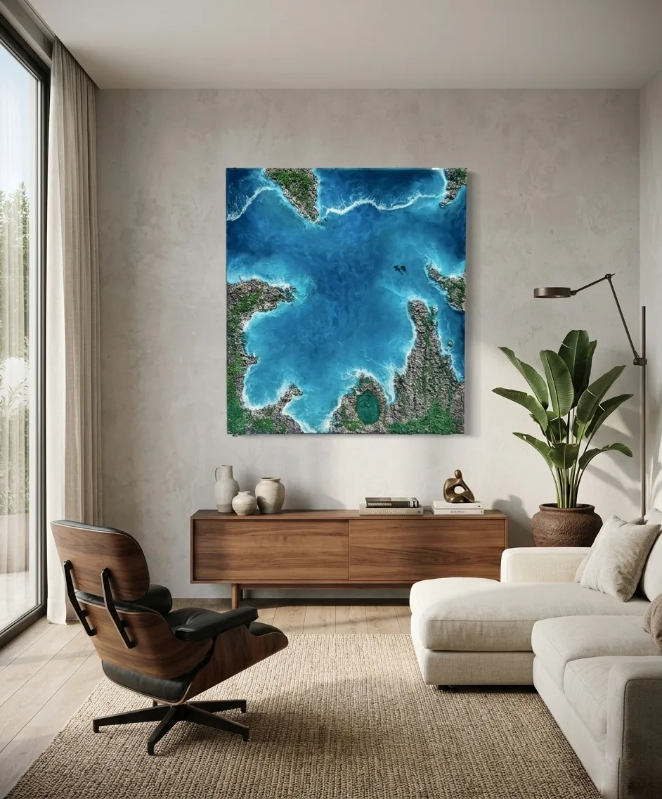 Calma del Caribe — obra de resina epoxi