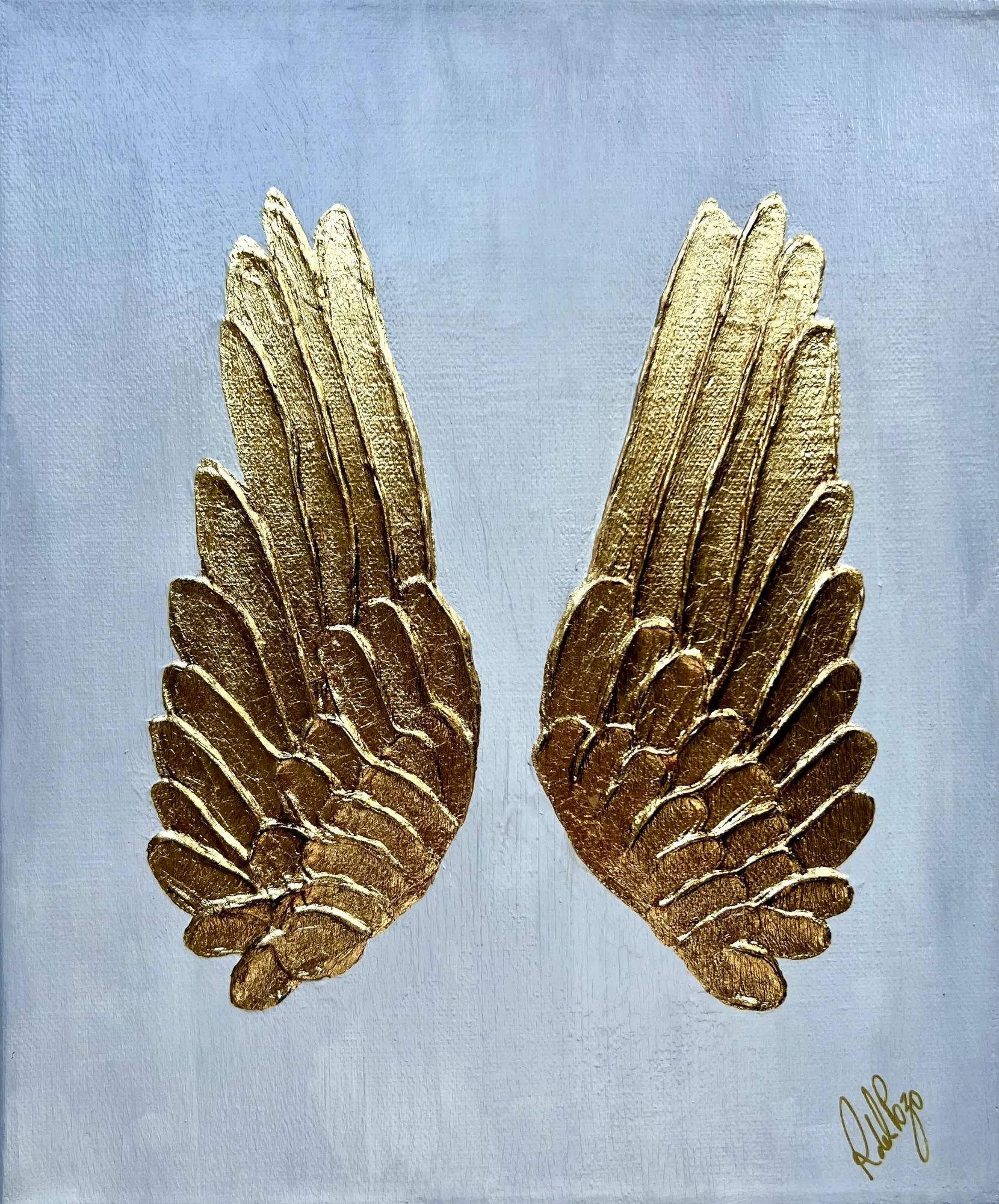 Alas oro — obra de resina epoxi